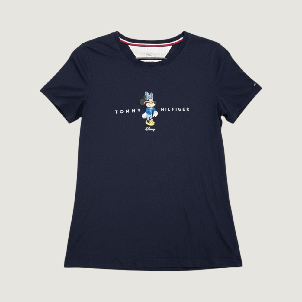 Tommy Hilfiger Disney T Shirt Womens XS Minnie Mouse Graphic Navy Blue Tee